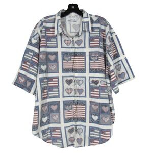 VTG CAROLINA COLOURS Red/White/Blue AMERICAN FLAG Cottagecore SHIRT/TOP Sz 20